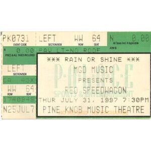 Vintage 1997 REO Speedwagon Concert Ticket Stub Clarkston MI